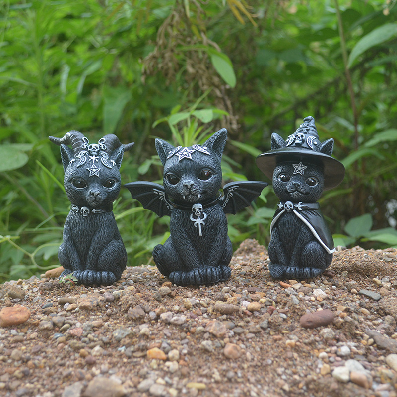 Bonsai Garden Desk - Figuritas artesanales de resina de gato