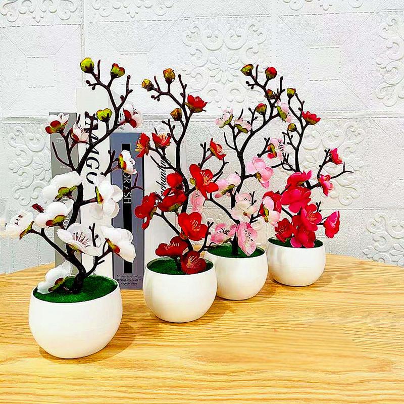 Bonsai Garden Kit - Simulación de ciruela, maceta, planta Artificial