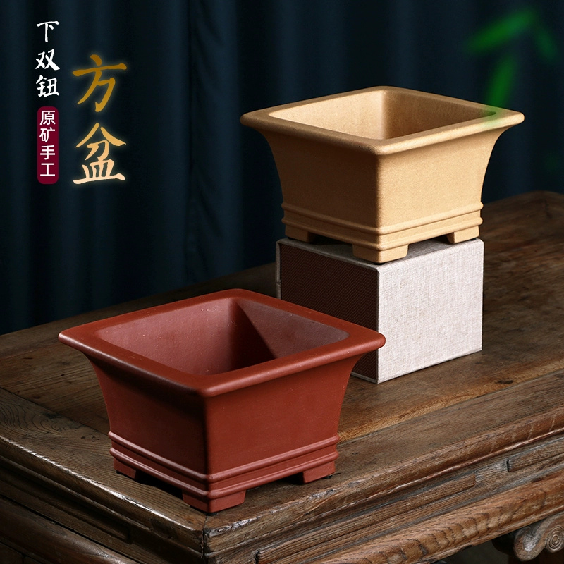 Bonsai Garden Desk - Pruple-maceta cuadrada de arena para bonsái,