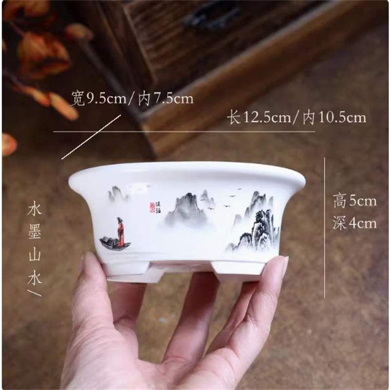 Maceta de bonsái ovalada blanc - Bonsai Garden Desk reseña y precio