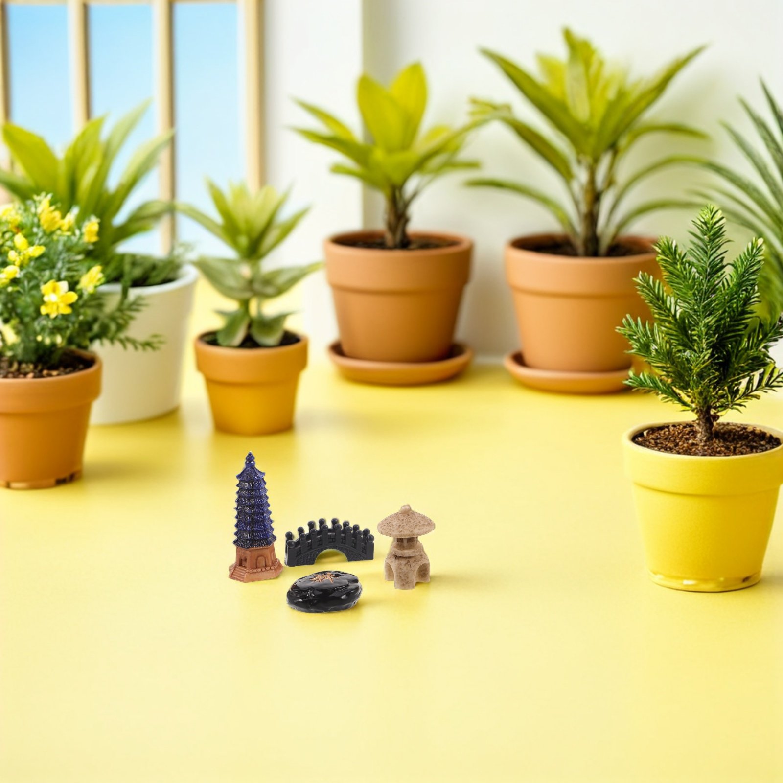 Juego de 4 Mini Estatuas de Pa - Bonsai Garden Desk reseña y precio